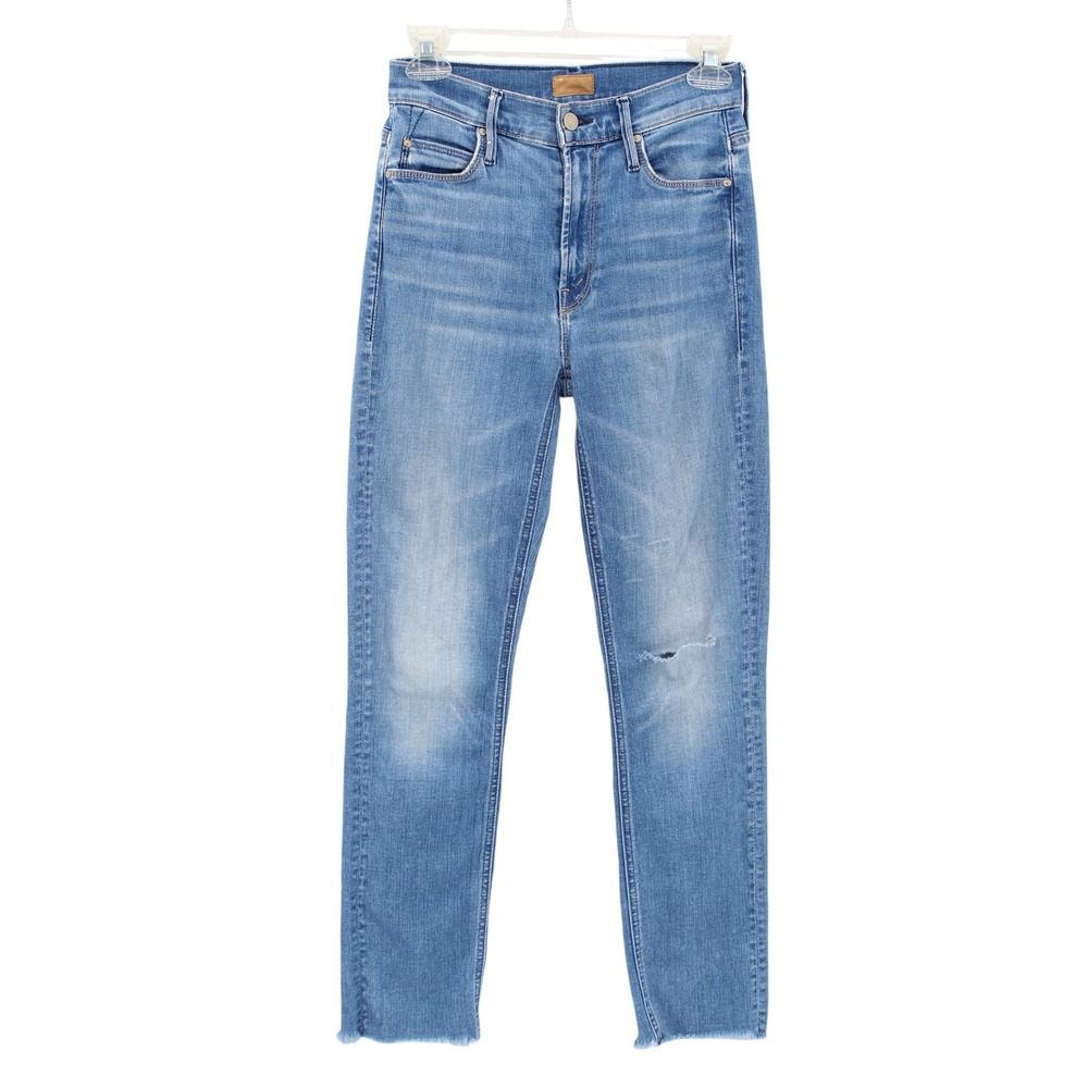 Mother Mid Rise Dazzler Jeans sz 25 Ankle Fry Distressed Birds of Paradise Wash